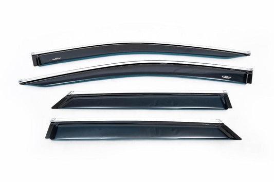 Visors with chrome molding LONG (4 pieces, HIC) for Lexus RX 2016-2022 - Reelken Auto