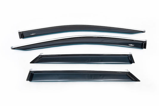 Window deflectors with chrome trim LONG (4 pcs, HIC) for Lexus RX 2016-2022 - image 2
