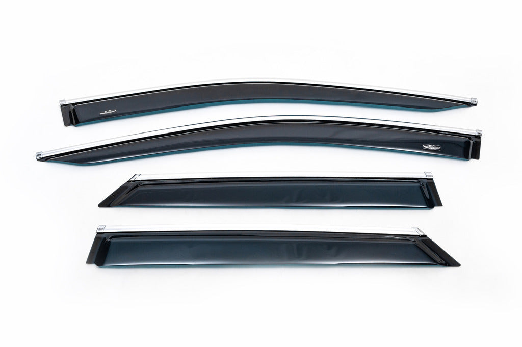 Window deflectors with chrome trim LONG (4 pcs, HIC) for Lexus RX 2016-2022 - image 2
