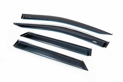 Visors with chrome molding LONG (4 pieces, HIC) for Lexus RX 2016-2022 - Reelken Auto