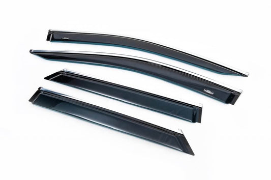 Visors with chrome molding LONG (4 pieces, HIC) for Lexus RX 2016-2022 - Reelken Auto