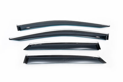 Window Deflectors with Chrome Trim Short (4 pcs, HIC) for Lexus RX 2016-2022 - image 2