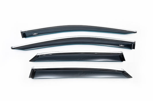 Window Deflectors with Chrome Trim Short (4 pcs, HIC) for Lexus RX 2016-2022 - image 2