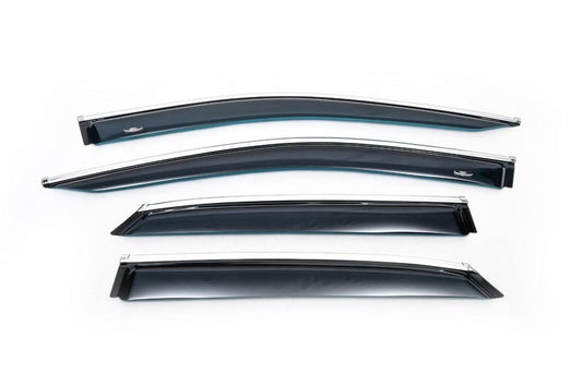 Windbreakers with chrome molding Short (4 pcs., HIC) for Lexus RX 2016-2022 - Reelken Auto