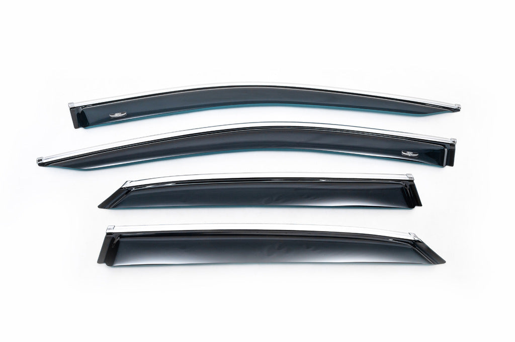 Window Deflectors with Chrome Trim Short (4 pcs, HIC) for Lexus RX 2016-2022 - image 3
