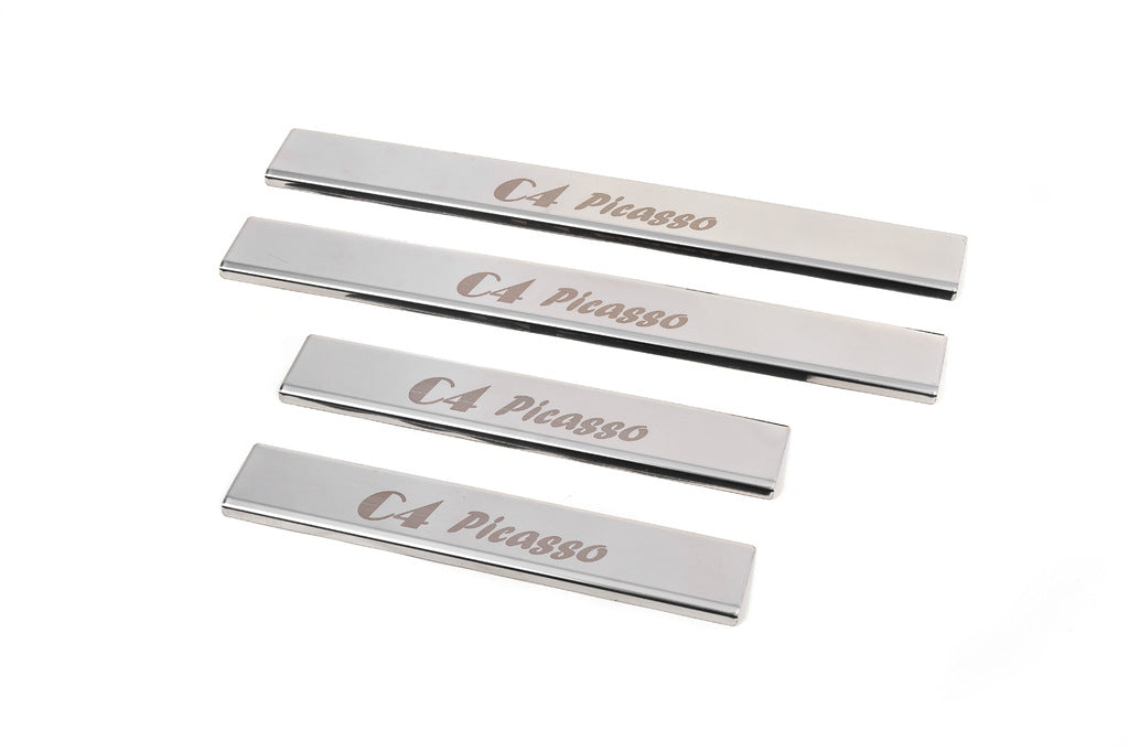 Carmos Door Sill Protectors (4pcs, Stainless Steel) for Citroen C-4 Picasso 2006-2013 - image 3