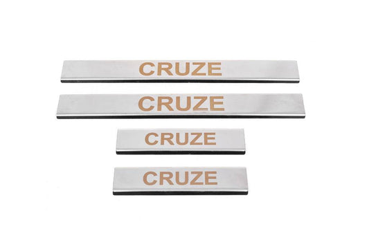 Door sills V1 (4 pcs, Carmos) for Chevrolet Cruze 2009-2015 - Reelken Auto