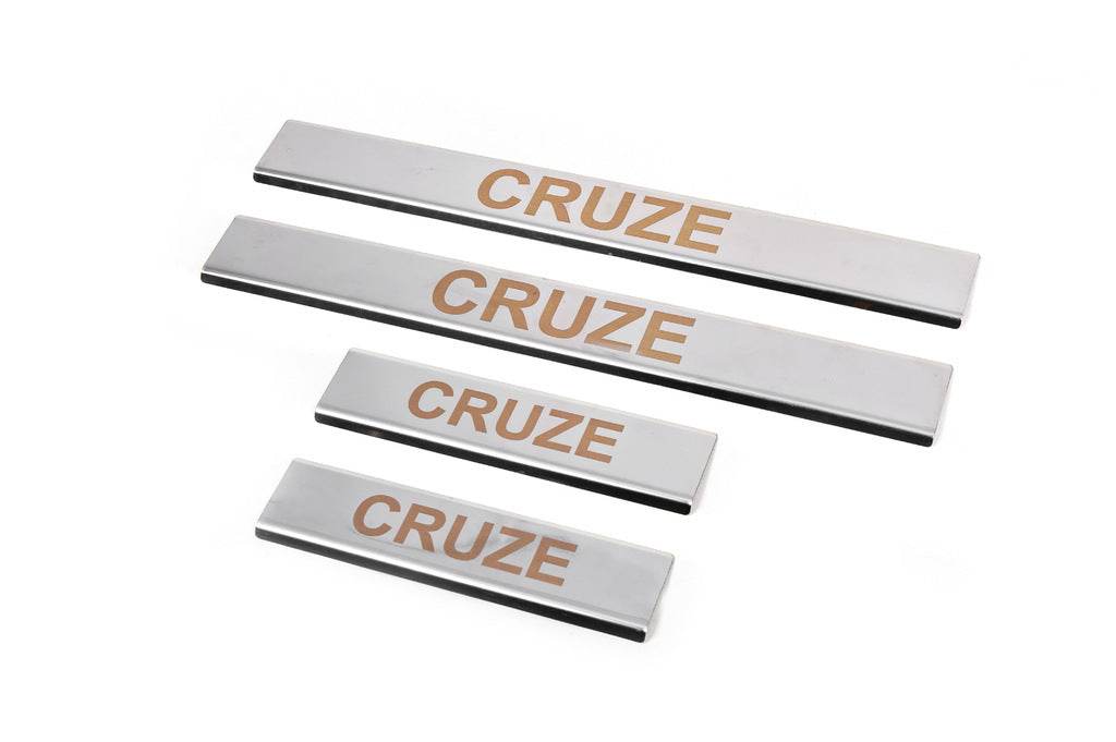 Door sills V1 (4 pcs, Carmos) for Chevrolet Cruze 2009-2015 - Reelken Auto