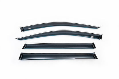 Window deflectors with chrome trim (4 pcs, HIC) for Jeep Cherokee KL 2013- - image 2