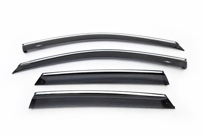 Window deflectors with chrome trim (4 pcs, HIC) for Honda CRV 2007-2011 - image 3