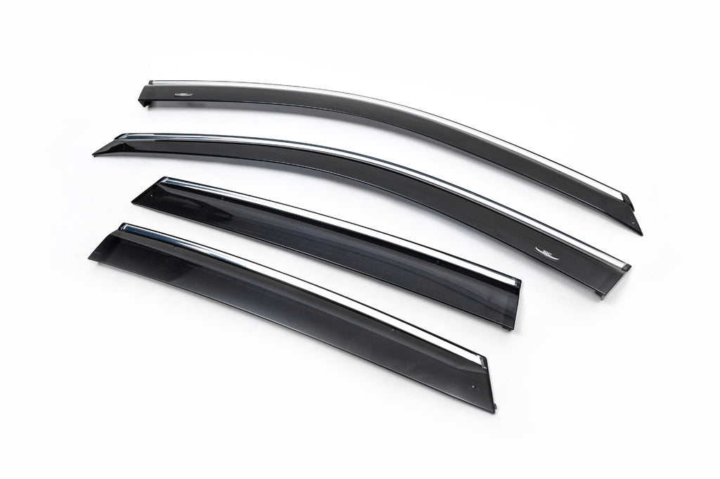 Window deflectors with chrome trim (4 pcs, HIC) for Honda CRV 2007-2011 - image 4