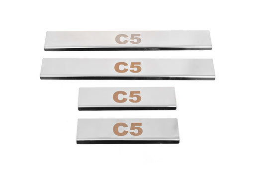 Door Sill Protectors Carmos V1 (4 pcs, Stainless Steel) for Citroen C-5 2008-2017 - image 1