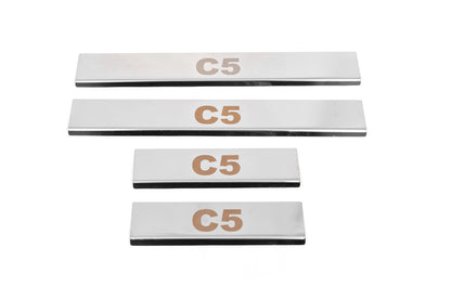 Door Sill Protectors Carmos V1 (4 pcs, Stainless Steel) for Citroen C-5 2008-2017 - image 1