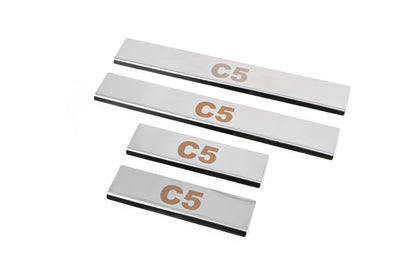 Door Sill Protectors Carmos V1 (4 pcs, Stainless Steel) for Citroen C-5 2008-2017 - image 2
