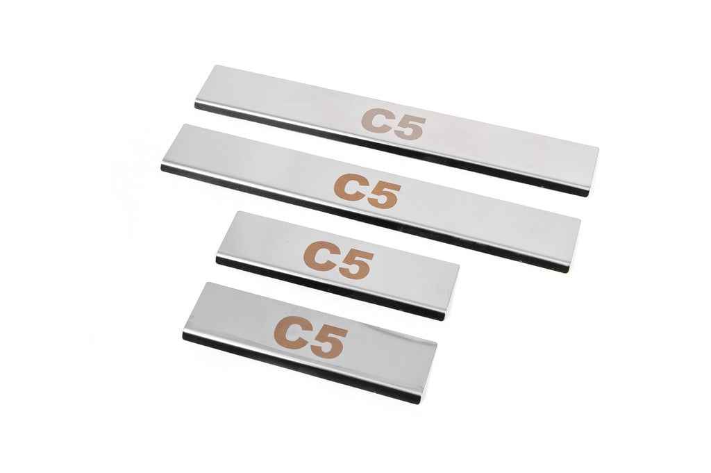 Door Sill Protectors Carmos V1 (4 pcs, Stainless Steel) for Citroen C-5 2008-2017 - image 2