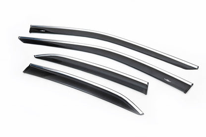 Window Deflectors with Chrome Trim SD (4 pcs, HIC) for Toyota Camry 2018-2023 - image 1