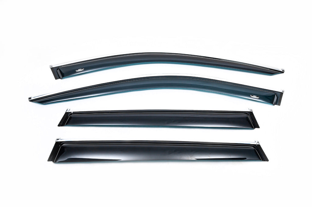 Window deflectors with chrome strip (4 pcs, HIC) for Volvo XC90 2015- - image 7