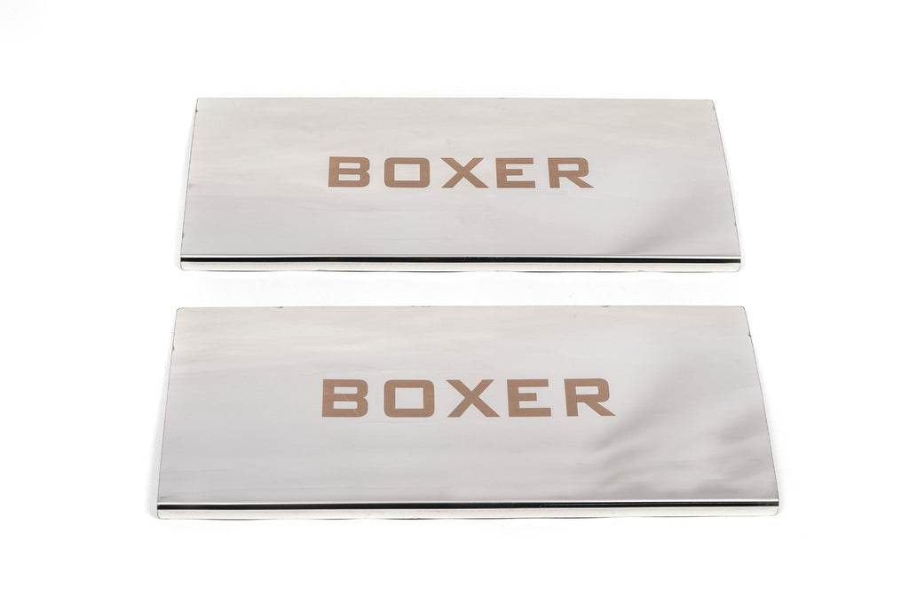 Interior door sills Carmos V1 (2 pcs, stainless steel) for Peugeot Boxer 2006-2025 - Reelken Auto