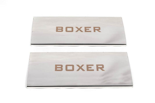 Interior door sills Carmos V1 (2 pcs, stainless steel) for Peugeot Boxer 2006-2025 - Reelken Auto