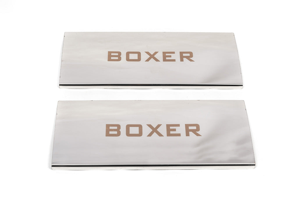 Interior door sill plates Carmos V1 (2 pcs, stainless steel) for Peugeot Boxer 2006-2025 - image 2