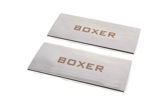 Interior door sills Carmos V1 (2 pcs, stainless steel) for Peugeot Boxer 2006-2025 - Reelken Auto