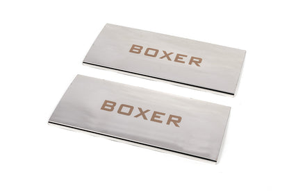 Interior door sill plates Carmos V1 (2 pcs, stainless steel) for Peugeot Boxer 2006-2025 - image 1
