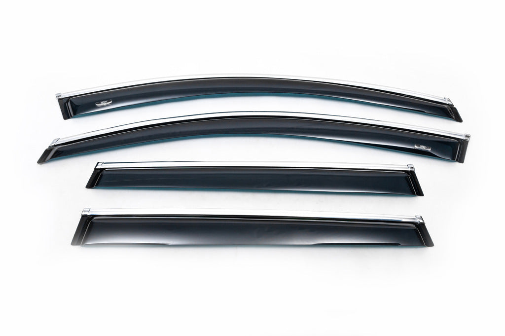 Window deflectors with chrome trim (4 pcs, HIC) for Volvo XC70 2007-2013 - image 2