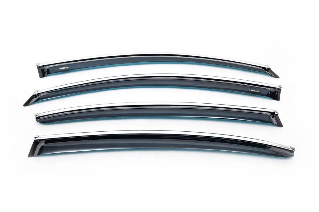 Window vents with chrome molding SD (4 PCs, HIC) for Volkswagen Passat B6 2006-2012 - Reelken Auto