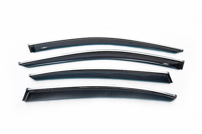 Window Deflectors with Chrome Trim SD (4 pcs, HIC) for Volkswagen Passat B8 2015-2023 - image 2