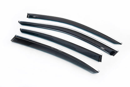 Window Deflectors with Chrome Trim SD (4 pcs, HIC) for Volkswagen Passat B8 2015-2023 - image 1