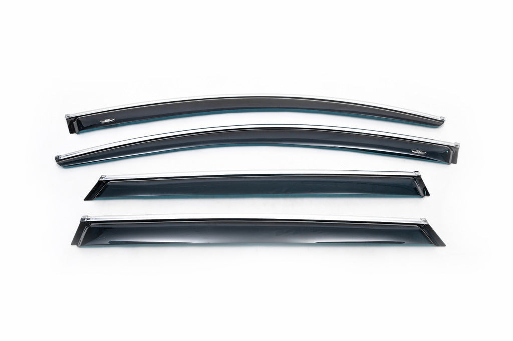 Window deflectors with chrome trim SW (4 pcs, HIC) for Skoda Superb 2009-2015 - image 4