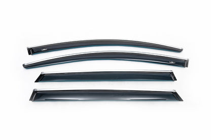 Window deflectors with chrome trim SW (4 pcs, HIC) for Skoda Superb 2009-2015 - image 4