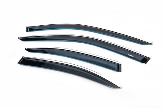 Window Deflectors with Chrome Trim SD (4 pcs, HIC) for Skoda Superb 2015-2024 - image 1