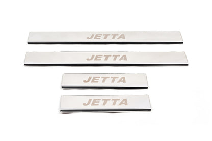 Door Sill Protectors Carmos V1 (4 pcs, Stainless Steel) for Volkswagen Jetta 2011-2018 - image 1