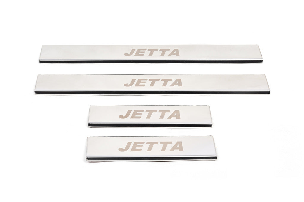 Door Sill Protectors Carmos V1 (4 pcs, Stainless Steel) for Volkswagen Jetta 2011-2018 - image 1
