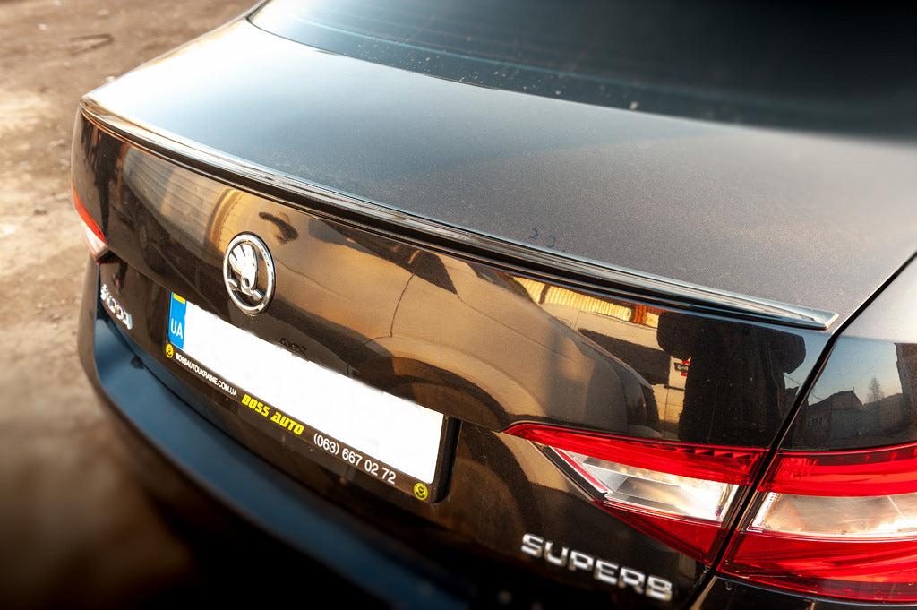 Lip Spoiler (Sunplex, black) (119.2cm*7.3cm) for Skoda Superb 2015-2024 - image 1