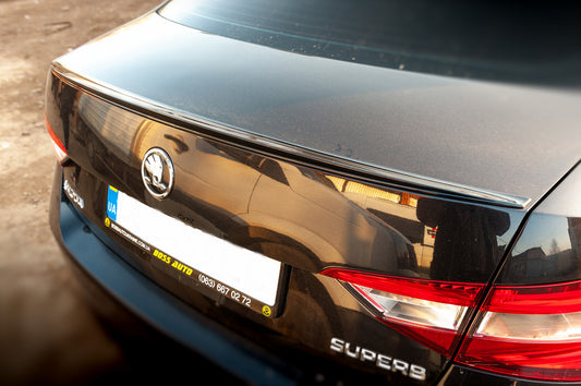 Lip Spoiler (Sunplex, black) (119.2cm*7.3cm) for Skoda Superb 2015-2024 - image 1