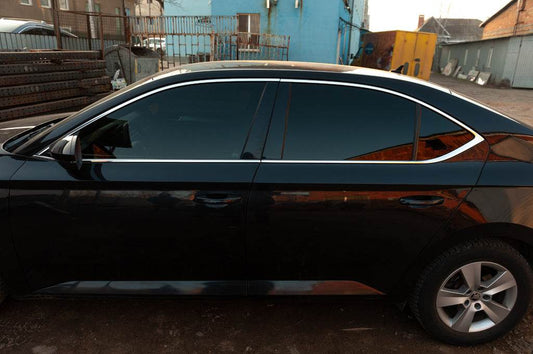 Complete edging of windows (stainless steel) for Skoda Superb 2015-2024 - Reelken Auto