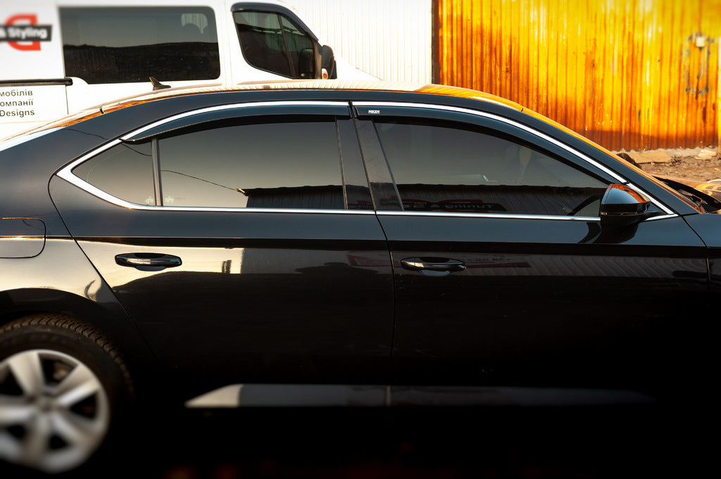 Window Deflectors with Chrome Trim SD (4 pcs, Niken) for Skoda Superb 2015-2024 - image 3