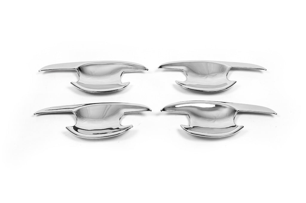 Chrome door handle bowls with petals (4 pcs, plastic) for Mazda 6 2008-2012 - image 2