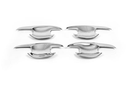 Chrome door handle bowls with petals (4 pcs, plastic) for Mazda 6 2008-2012 - image 2