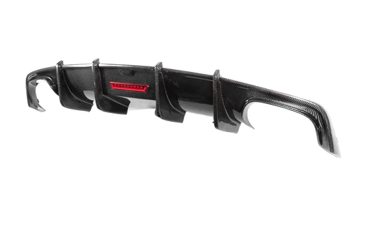 Rear bumper diffuser (for S-Line, 2014-2018, Carbon) for Audi A7 2010-2018 - image 1