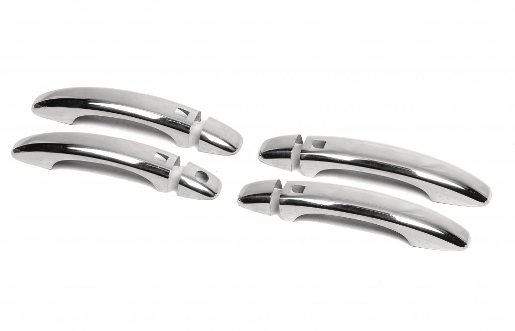 Chrome Door Handle Covers with Buttons (4 pcs, Stainless Steel) for Audi A8 2010-2018 - image 3