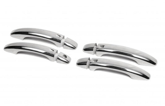Handle covers with buttons (4 pcs., stainless steel) for Audi A8 2010-2018 - Reelken Auto