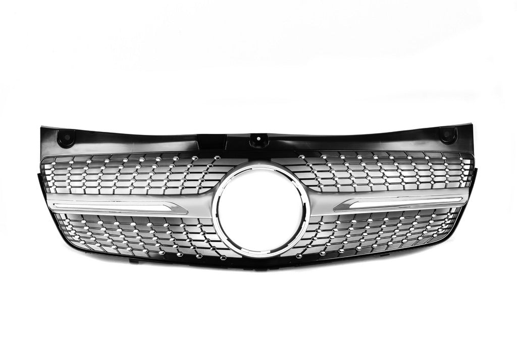 Front Grille Diamond Silver (2010-2014) for Mercedes Vito W639 2004-2014 - image 3