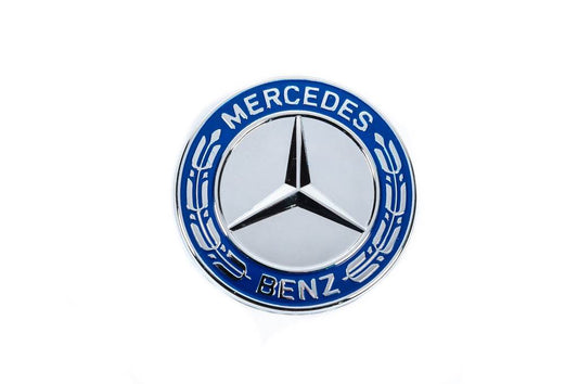 Plug instead of the Mercedes hood emblem (blue and chrome, 57mm) for Mercedes - Reelken Auto
