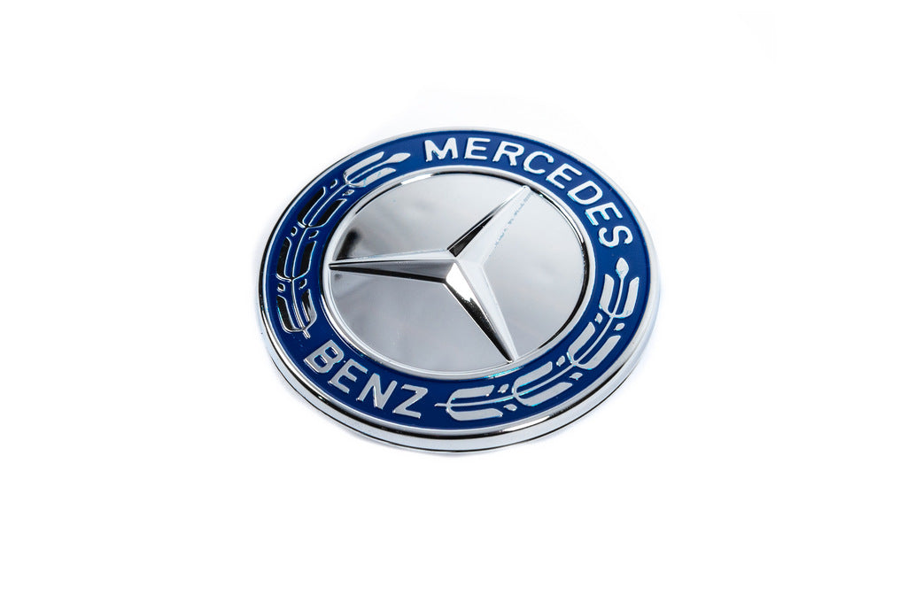 Hood emblem delete cap for Mercedes (blue and chrome, 57mm) for Mercedes - image 1