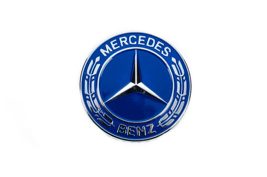 Plug instead of the Mercedes hood emblem (blue, 57mm) for Mercedes - Reelken Auto