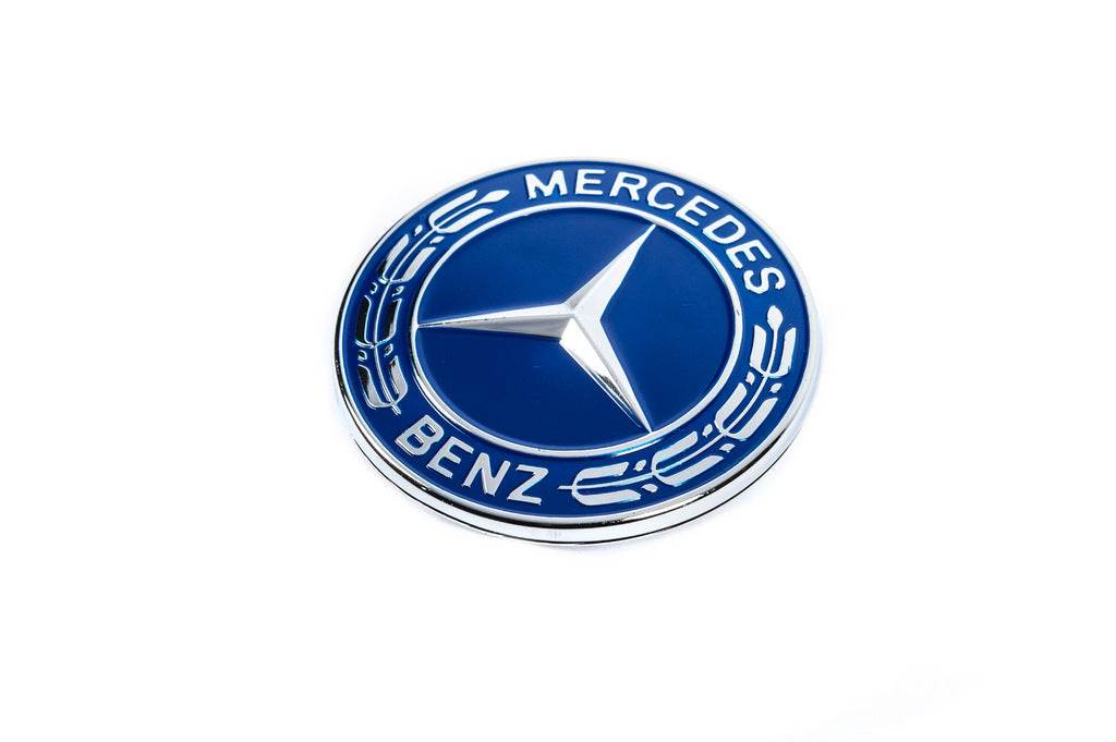 Plug instead of the Mercedes hood emblem (blue, 57mm) for Mercedes - Reelken Auto
