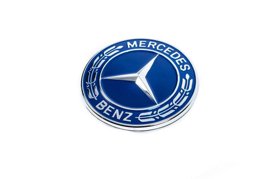 Plug instead of the Mercedes hood emblem (blue, 57mm) for Mercedes - Reelken Auto